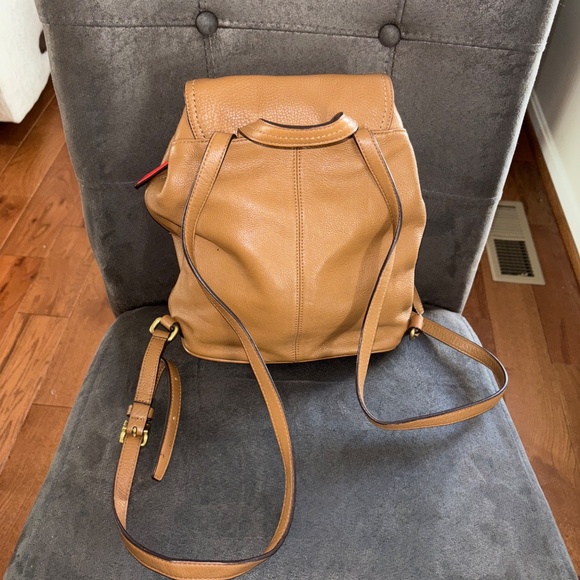 Coach 24385 British Park Tan Leather Backpack Nice - Picture 5 of 8